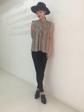 「SNIDEL（スナイデル）のアイテム（帽子）」を使った、manami Kinoshitaさん（レディース・163cm）の夏コーディネート