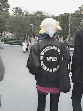 「M.Y.O.B（エム.ワイ.オー.ビー）のアイテム（ブルゾン）」を使った、kantaさん（メンズ・161cm）の春コーディネート