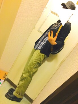 「FRED PERRY（フレッドペリー）のアイテム（キャップ）」を使った、.r_さん（メンズ・174cm）の春コーディネート
