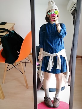 「ブラックウォッチ」｜「アイテム（ワンピース/ドレス）」を使った、vanillaさん（レディース・149cm）の秋コーディネート