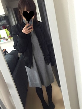 「GRL（グレイル）のアイテム（ブルゾン、グリーン系）」を使った、あいあいさん（レディース・152cm）の冬コーディネート