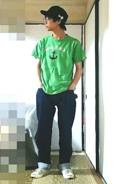 「Left Field（レフトフィールド）のアイテム」を使った、ponさん（メンズ・166cm）の夏コーディネート