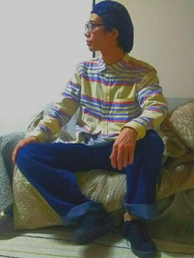 「POINTER BRAND（ポインターブランド）のアイテム（パンツ）」を使った、ponさん（メンズ・166cm）の秋コーディネート