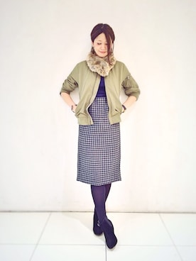 「RAY CASSIN（レイカズン）のアイテム（ブルゾン）」を使った、タカハシさん（レディース・163cm）の秋コーディネート