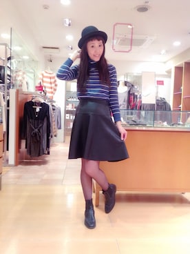 「シアータイツ」｜瀧ヶ崎志帆さん（レディース・166cm）の冬コーディネート