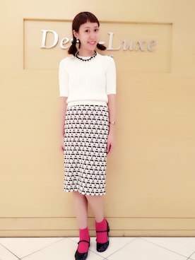 「アイテム（スカート）」を使った、瀧ヶ崎志帆さん（レディース・166cm）の春コーディネート