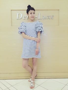 「アイテム（サンダル）」を使った、瀧ヶ崎志帆さん（レディース・166cm）の春コーディネート