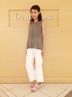 「アイテム（サンダル）」を使った、瀧ヶ崎志帆さん（レディース・166cm）の春コーディネート