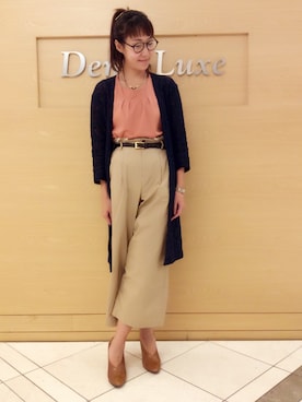 「ロングカーディガン」｜瀧ヶ崎志帆さん（レディース・166cm）の秋コーディネート