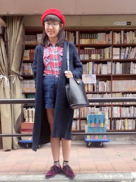 「ロングカーディガン」｜瀧ヶ崎志帆さん（レディース・166cm）の秋コーディネート