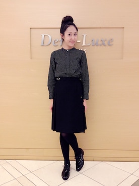 「アイテム（ドレスシューズ）」を使った、瀧ヶ崎志帆さん（レディース・166cm）の冬コーディネート