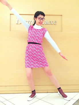 「アイテム（バレエシューズ）」を使った、瀧ヶ崎志帆さん（レディース・166cm）の春コーディネート