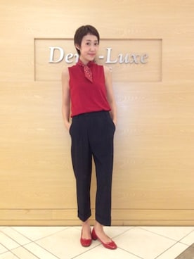 「赤い靴」｜瀧ヶ崎志帆さん（レディース・166cm）の夏コーディネート