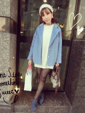 「DEICY（デイシー）のアイテム（その他アウター）」を使った、Momo Liuさん（レディース・155cm）の春コーディネート