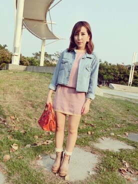 Momo Liuさん(レディース・155cm)の春コーディネート