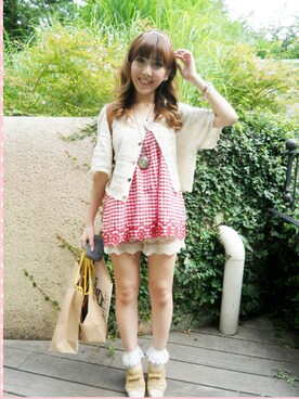 Momo Liuさん（レディース・155cm）の夏コーディネート