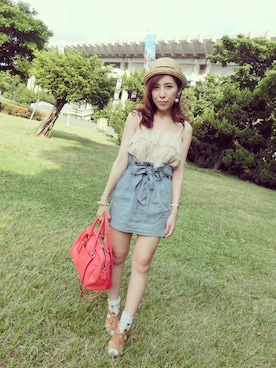 Momo Liuさん(レディース・155cm)の夏コーディネート