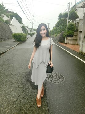 「AS KNOW AS PINKY（アズノゥアズピンキー）のアイテム（ブーティ）」を使った、Momo Liuさん（レディース・155cm）の夏コーディネート