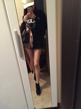 「VICTIM（ヴィクティム）のアイテム（キャップ）」を使った、Yuiさん（レディース・160cm）の秋コーディネート