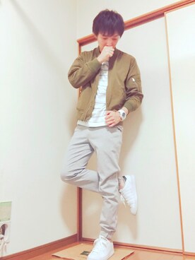 「アイテム（MA-1）」を使った、Shuhei.Yさん（メンズ・171cm・20代）の春コーディネート