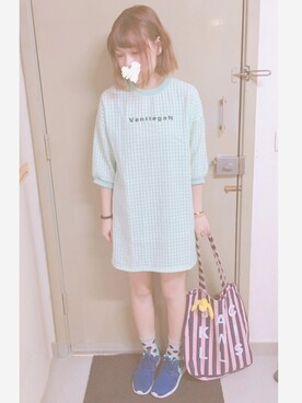 「Jack Willsのアイテム（バッグ）」を使った、翠さん（レディース・158cm）の夏コーディネート