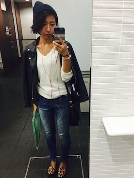 「LEOPARD（レオパード）のアイテム」を使った、satocoさん（レディース・157cm）の秋コーディネート