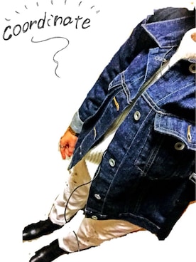 「united arrows」｜「アイテム（デニムジャケット）」を使った、satocoさん（レディース・157cm）の冬コーディネート