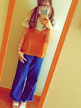 「アイテム（その他トップス、ブラウン系）」を使った、kurehaさん（レディース・156cm）の春コーディネート