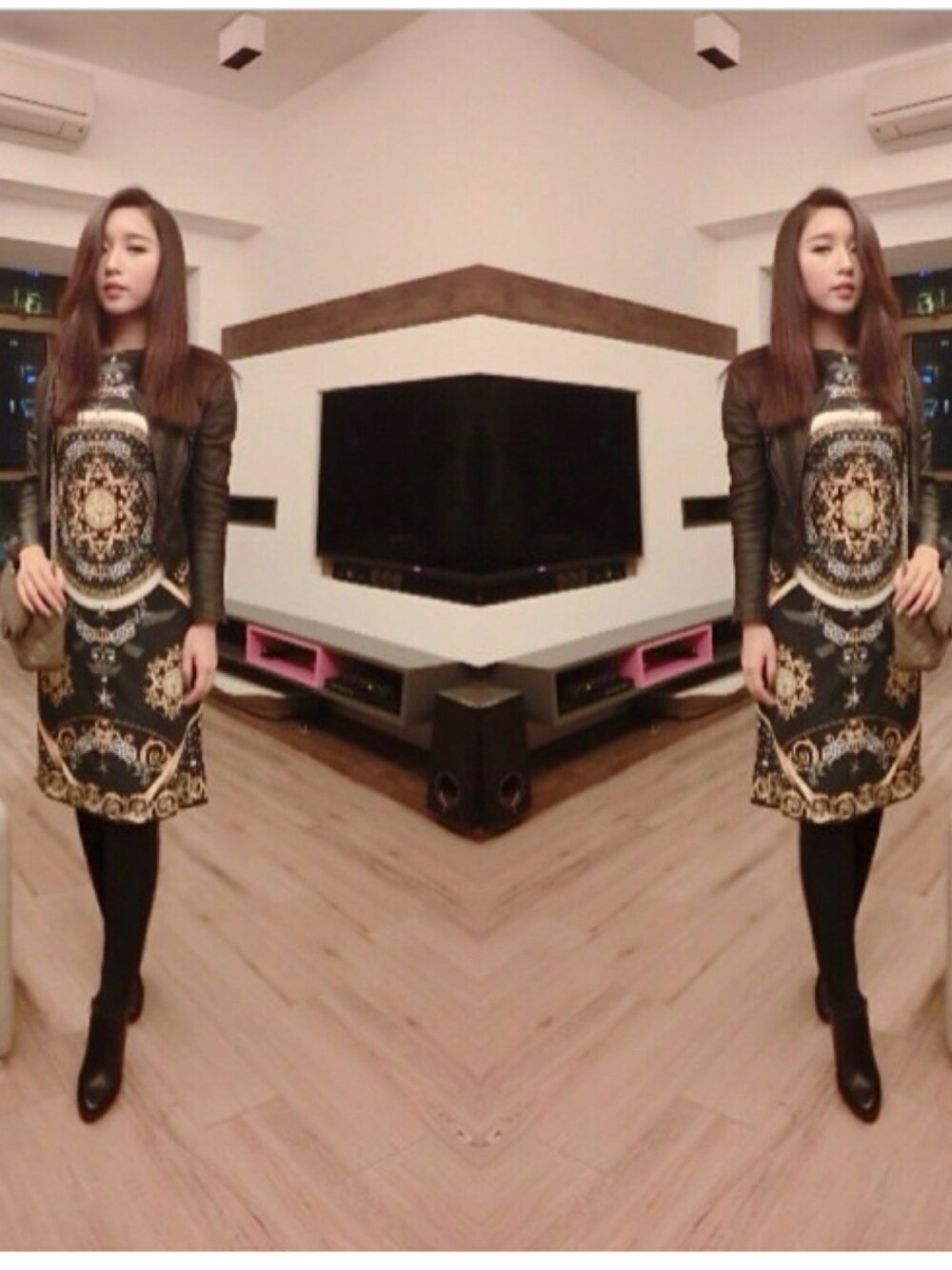 「chanel、versace、Christian Louboutin」｜「VERSACEのアイテム（ワンピース、ブラック系）」を使った、Yuki Cheungさん（レディース・160cm）の夏コーディネートの1枚目の写真