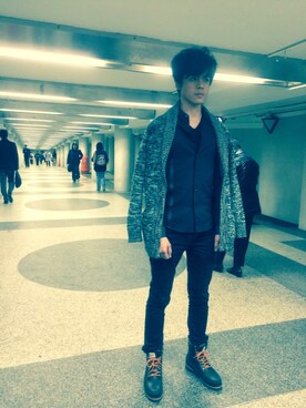 「Another Edition（アナザーエディション）のアイテム（パンツ）」を使った、余震東個東さん（メンズ・180cm）の秋コーディネート