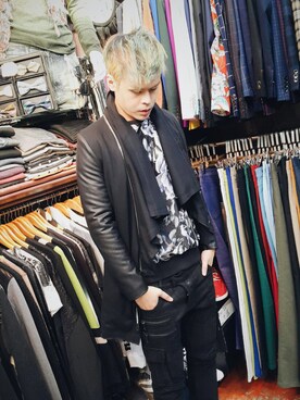 「no brand（ノーブランド）のアイテム（セットアップ）」を使った、余震東個東さん（メンズ・180cm）の冬コーディネート
