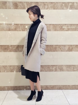 「リバーシブル」｜「アイテム（ブーティ）」を使った、Kanauさん（レディース・166cm）の秋コーディネート