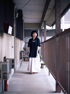 「my beautiful landlet（マイビューティフルランドレット）のアイテム（スカート）」を使った、菫さん（レディース・151cm）の夏コーディネート