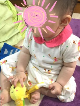 「babyGAP（babyGAP）のアイテム（ワンピース、ホワイト系）」を使った、haruさん（キッズ・80cm）の夏コーディネート