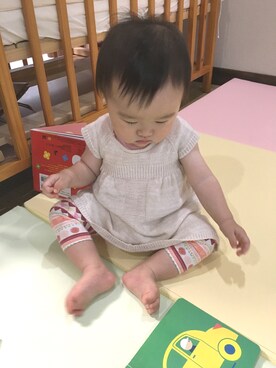 「OLD NAVY（オールドネイビー）のアイテム（ワンピース、ベージュ系）」を使った、haruさん（キッズ・80cm）の秋コーディネート