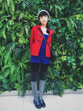 「Ochirlyのアイテム（ニット/セーター、ホワイト系）」を使った、katsura haruさん（レディース・160cm）の冬コーディネート