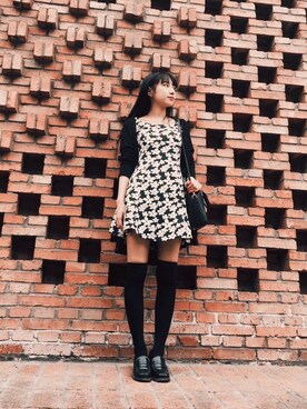 「UNIQLO（ユニクロ）のアイテム（カーディガン/ボレロ、ブラック系）」を使った、katsura haruさん（レディース・160cm）の春コーディネート