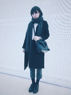 「moussy」｜「アイテム（ダッフルコート）」を使った、katsura haruさん（レディース・160cm）の冬コーディネート