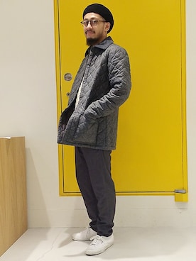 「LAVENHAM（ラベンハム）のアイテム（その他アウター）」を使った、村山さん（メンズ・170cm）の秋コーディネート