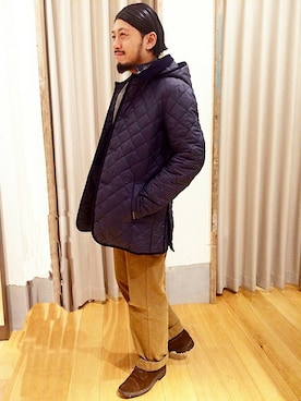 「LAVENHAM（ラベンハム）のアイテム（その他アウター）」を使った、村山さん（メンズ・170cm）の冬コーディネート