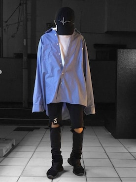 「RickOwens×adidas」｜「アイテム（帽子）」を使った、808Collectionさん（メンズ・168cm）の秋コーディネート