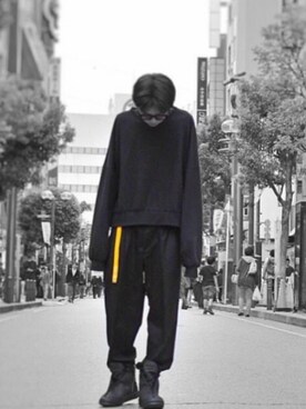 「RickOwens×adidas」｜「アイテム（スウェット）」を使った、808Collectionさん（メンズ・173cm）の秋コーディネート