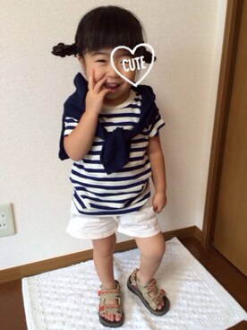 「babyGAP（babyGAP）のアイテム（シューズ）」を使った、大宮SKさん（キッズ・90cm）の夏コーディネート