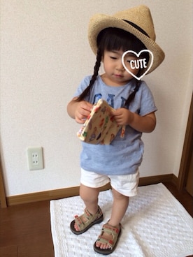 「babyGAP（babyGAP）のアイテム（シューズ）」を使った、大宮SKさん（キッズ・90cm）の夏コーディネート