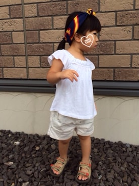 「babyGAP（babyGAP）のアイテム（シューズ）」を使った、大宮SKさん（キッズ・90cm）の夏コーディネート
