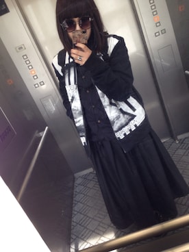 「PARADOX（パラドックス）のアイテム（ミリタリージャケット）」を使った、かほさん（レディース・154cm）の春コーディネート