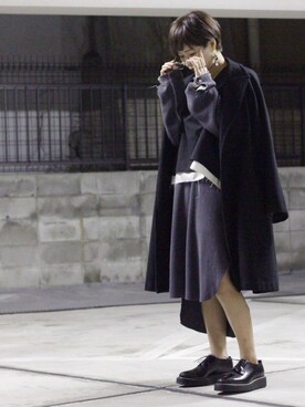 「Y's（ワイズ）のアイテム（その他アウター）」を使った、みくたろうさん（メンズ・155cm）の冬コーディネート