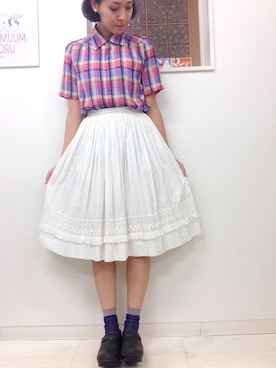 「dansko（ダンスコ）のアイテム（その他シューズ）」を使った、Carolさん（レディース・157cm）の夏コーディネート
