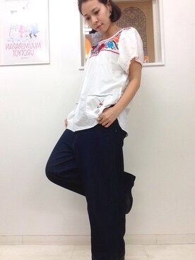 「dansko（ダンスコ）のアイテム（その他シューズ）」を使った、Carolさん（レディース・157cm）の夏コーディネート