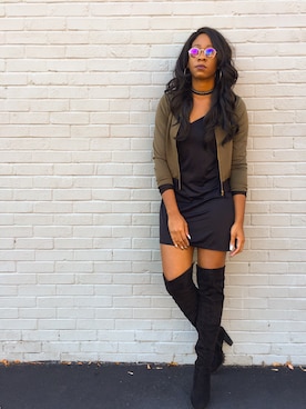 「factory connectionのアイテム（その他アウター、グリーン系）」を使った、Louさん（レディース）の秋コーディネート